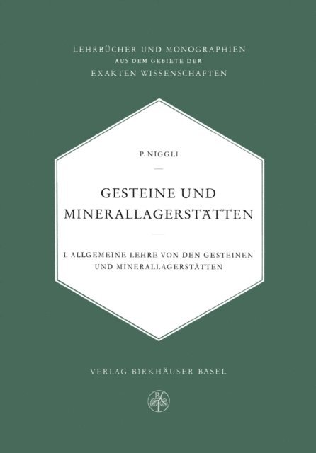 P. Niggli - Gesteine und Minerallagerstätten, E-bok