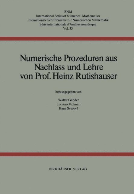 H. Rutishauser - Numerische Prozeduren, E-bok. Tillgänglighet: Lägg i varukorg