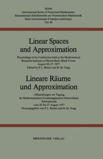 Szokefalvi-Nagy, Butzer - Linear Spaces and Approximation / Lineare Raume und Approximation, E-bok