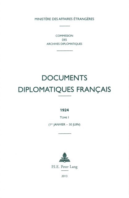 Ministere des Affaires etrangeres - Documents diplomatiques français, E-bok