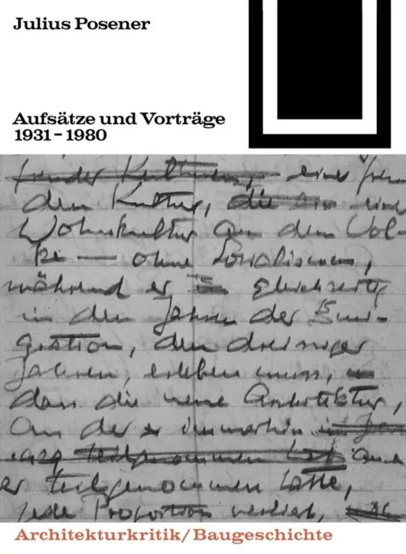 Julius Posener - 54/55Aufsätze Und Vorträge 1931-1980, Häftad. Tillgänglighet: Tillfälligt slut
