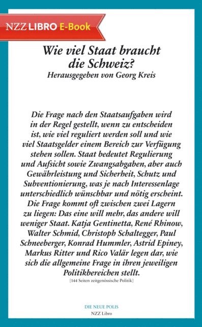 Georg Kreis - Wie viel Staat braucht die Schweiz? (E-Book), E-bok