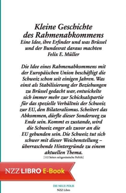 Felix E. Muller - Kleine Geschichte des Rahmenabkommens, E-bok