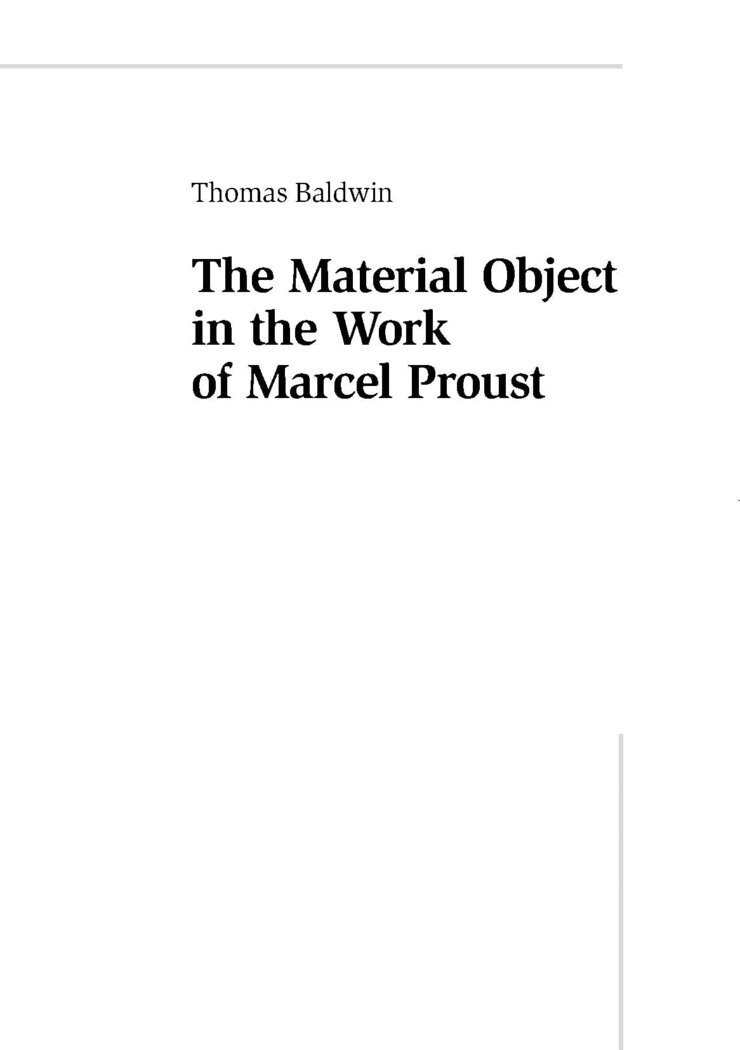 Tom Baldwin, Peter Collier - Material Object in the Work of Marcel Proust, Häftad. Tillgänglighet: Lägg i varukorg