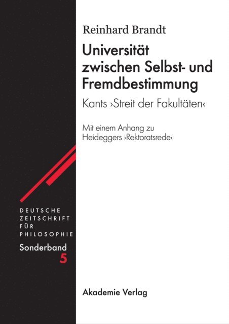 Reinhard Brandt - Universität zwischen Selbst- und Fremdbestimmung, E-bok