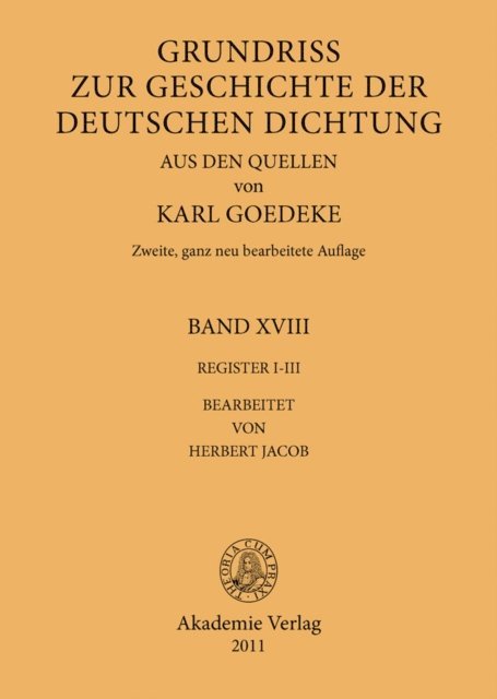 Herbert Jacob, Karl Goedeke - Register I-III, E-bok