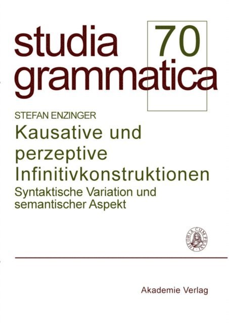 Stefan Enzinger - Kausative und perzeptive Infinitivkonstruktionen, E-bok