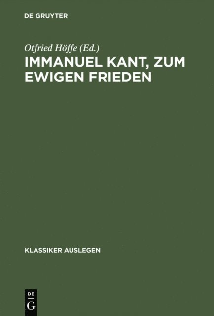 Otfried Hoffe - Immanuel Kant, zum ewigen Frieden, E-bok