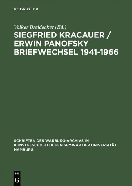 Volker Breidecker - Siegfried Kracauer / Erwin Panofsky Briefwechsel 1941–1966, E-bok