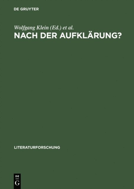 Waltraud Naumann-Beyer, Wolfgang Klein - Nach der Aufklärung?, E-bok