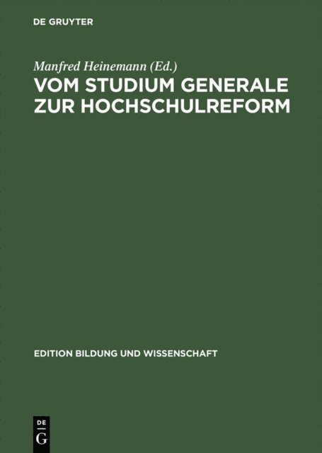 Manfred Heinemann - Vom Studium Generale zur Hochschulreform, E-bok