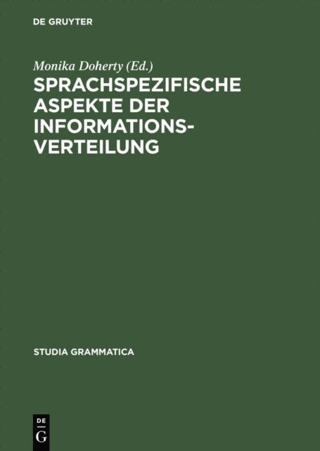 Monika Doherty - Sprachspezifische Aspekte der Informationsverteilung, E-bok
