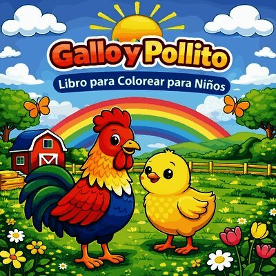 Gallo y Pollito Libro para Colorear para Niños