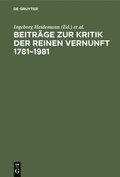 Beitr�ge Zur Kritik Der Reinen Vernunft 1781-1981