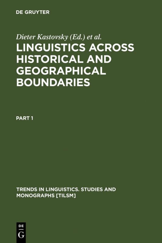 Dieter Kastovsky, Aleksander Szwedek - Linguistics across Historical and Geographical Boundaries, Inbunden. Tillgänglighet: Tillfälligt slut