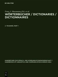 W�rterb�cher / Dictionaries / Dictionnaires. 2. Teilband