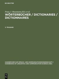 W�rterb�cher / Dictionaries / Dictionnaires. 3. Teilband