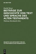 Beitrge Zur Geschichte Von Text Und Sprache Des Alten Testaments