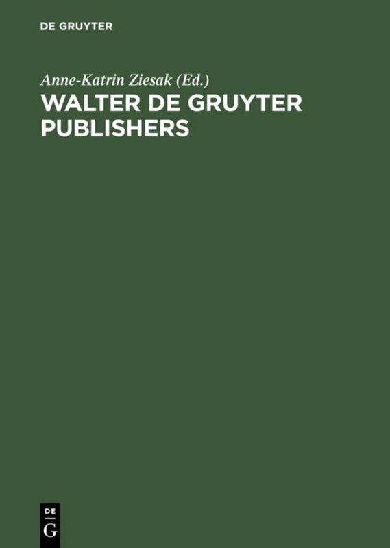 Anne-Katrin Ziesak - Walter de Gruyter Publishers, Inbunden