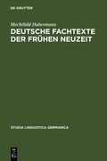 Deutsche Fachtexte der fr�hen Neuzeit