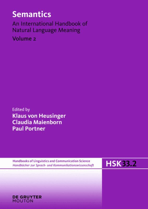 Klaus von Heusinger, Claudia Maienborn, Paul Portner - Semantics. Volume 2, Inbunden