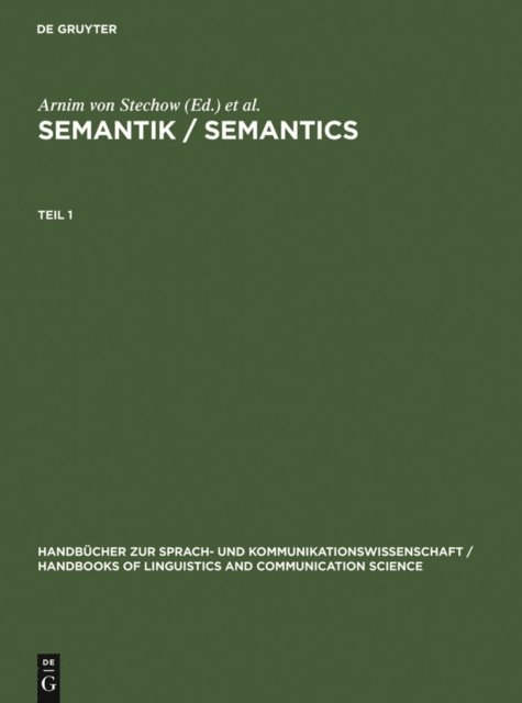 Dieter Wunderlich, Arnim von Stechow - Semantik / Semantics, E-bok