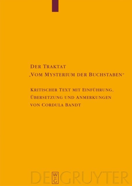 Cordula Bandt - Der Traktat "Vom Mysterium der Buchstaben", E-bok