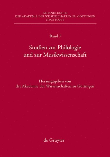 Akademie der Wissenschaften - Studien zur Philologie und zur Musikwissenschaft, E-bok