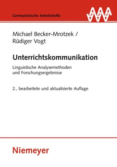 Rudiger Vogt, Michael Becker-Mrotzek - Unterrichtskommunikation, E-bok