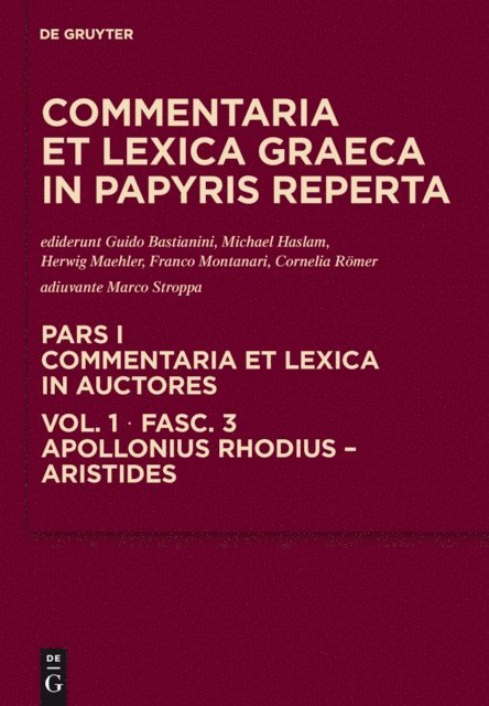 Cornelia Romer, Franco Montanari, Herwig Maehler, Michael Haslam, Guido Bastianini - Apollonius Rhodius - Aristides, E-bok