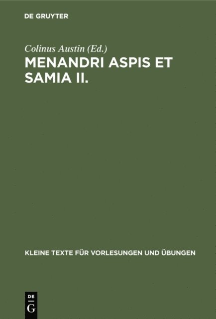 Colinus Austin - Menandri Aspis et Samia II., E-bok