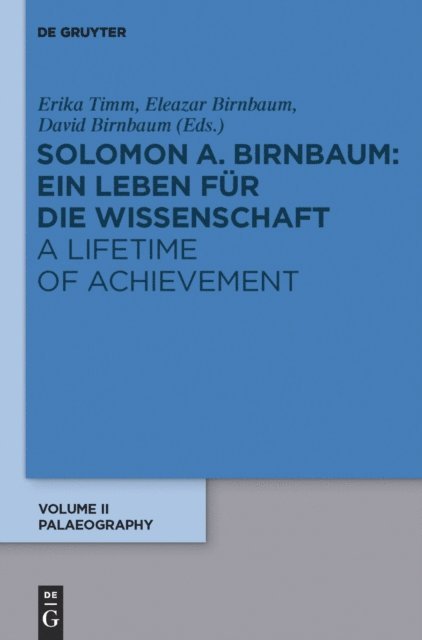 Erika Timm - Paläographie / Palaeography, E-bok
