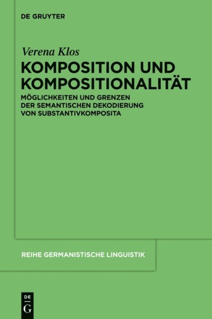 Verena Klos - Komposition und Kompositionalität, E-bok