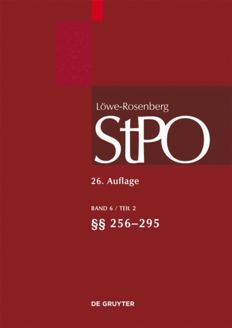 Gunther M. Sander, Carl-Friedrich Stuckenberg - §§ 256-295, E-bok