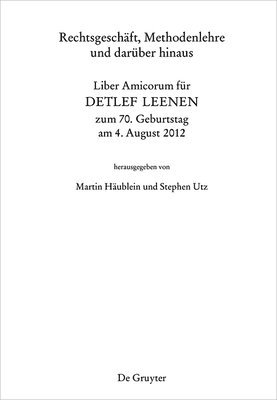 Martin Häublein, Stephen Utz - Rechtsgeschäft, Methodenlehre Und Darüber Hinaus, Inbunden. Tillgänglighet: Tillfälligt slut