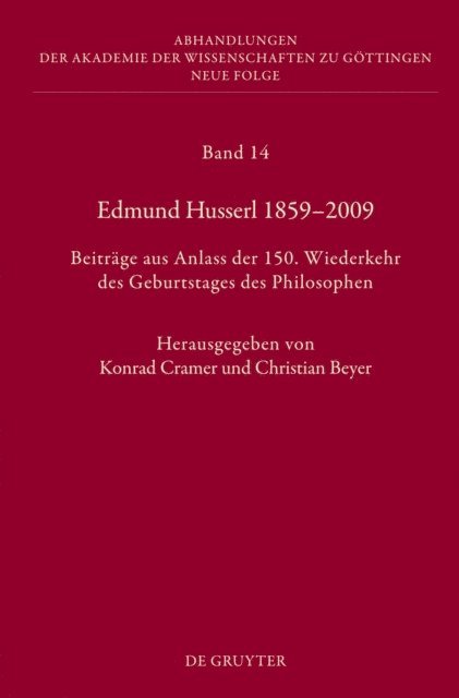 Christian Beyer, Konrad Cramer - Edmund Husserl 1859–2009, E-bok