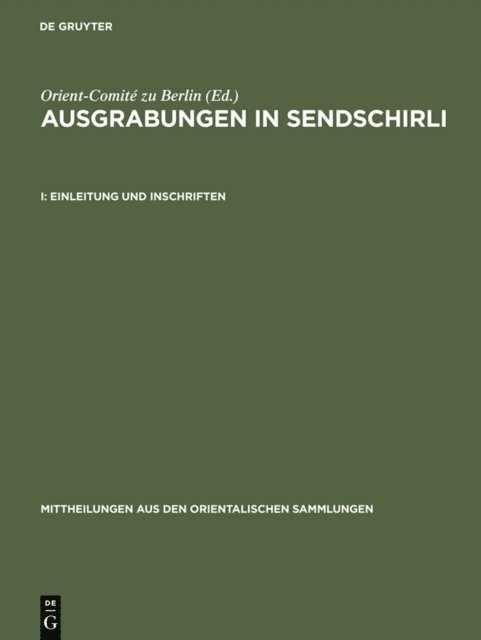 Orient-Comite zu Berlin - Einleitung und Inschriften, E-bok