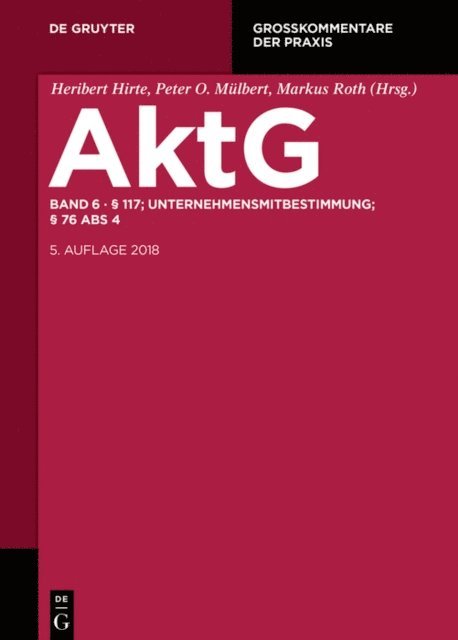 Hartmut Oetker, Michael Kort - § 117; MitbestR; Nachtrag § 76 Abs 4, E-bok