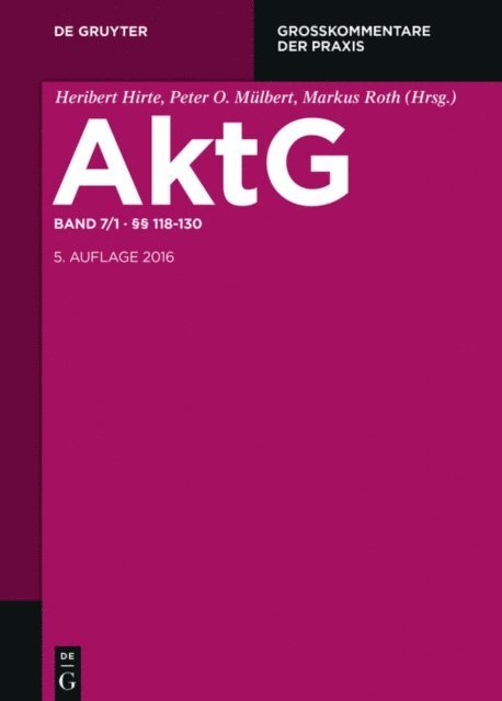 Peter O. Mulbert, Volker Butzke - §§ 118-130, E-bok