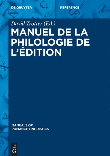 David Trotter - Manuel de la philologie de l’édition, E-bok
