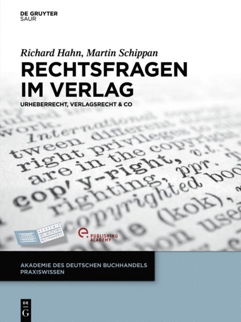 Martin Schippan, Richard Hahn - Rechtsfragen im Verlag, E-bok