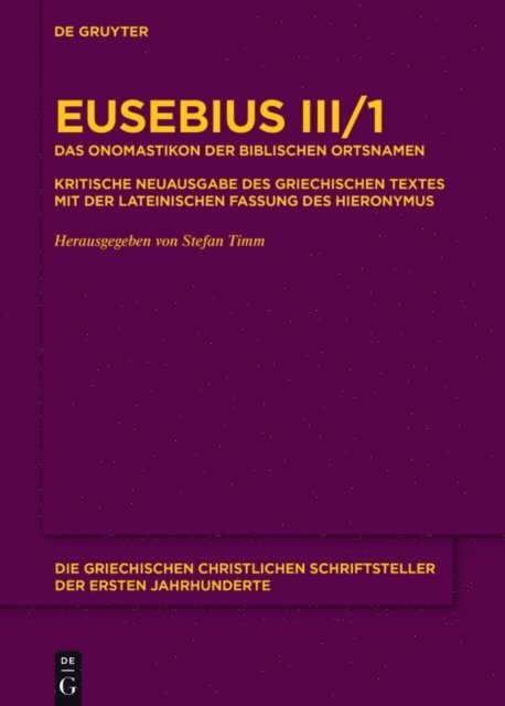 Stefan Timm - Das Onomastikon der biblischen Ortsnamen, E-bok