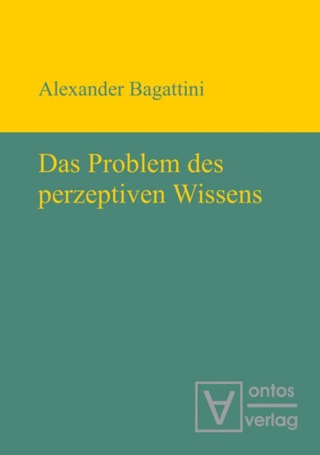Alexander Bagattini - Das Problem des perzeptiven Wissens, E-bok