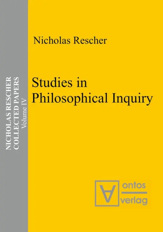 Nicholas Rescher - Studies in Philosophical Inquiry, Inbunden. Tillgänglighet: Lägg i varukorg