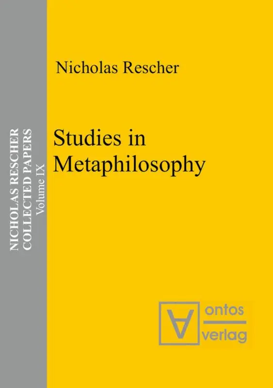 Nicholas Rescher - Studies in Metaphilosophy, Inbunden. Tillgänglighet: Lägg i varukorg
