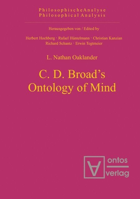 L. Nathan Oaklander - C. D. Broad's Ontology of Mind, E-bok