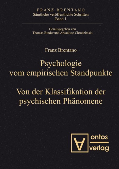 Arkadiusz Chrudzimski, Thomas Binder - Psychologie vom empirischen Standpunkt. Von der Klassifikation psychischer Phänomene, E-bok
