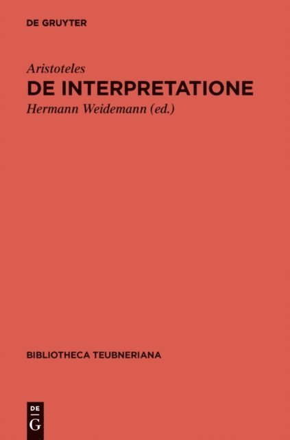 Aristoteles, Hermann Weidemann - De interpretatione, E-bok
