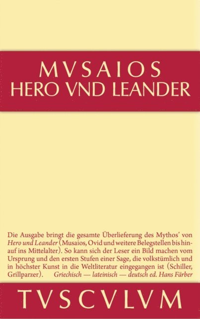 Musaios, Hans Farber - Hero und Leander und die weiteren antiken Zeugnisse, E-bok