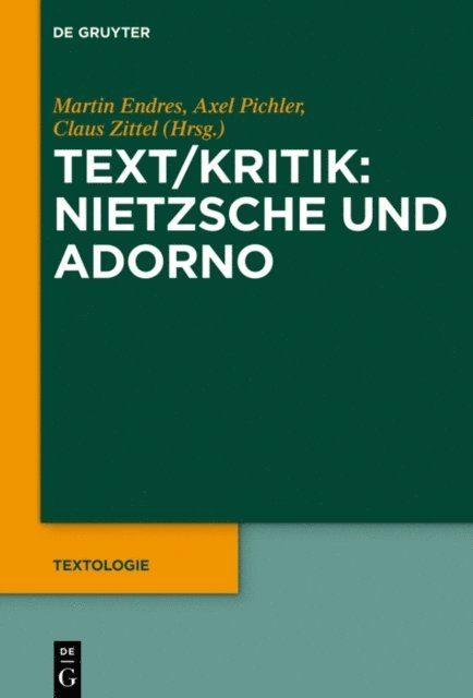 Claus Zittel, Axel Pichler, Martin Endres - Text/Kritik: Nietzsche und Adorno, E-bok